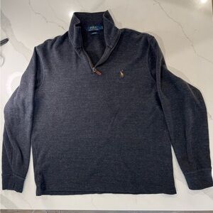 Polo Ralph Lauren Estate Rib Quarter-Zip Pullover - Grey - Large